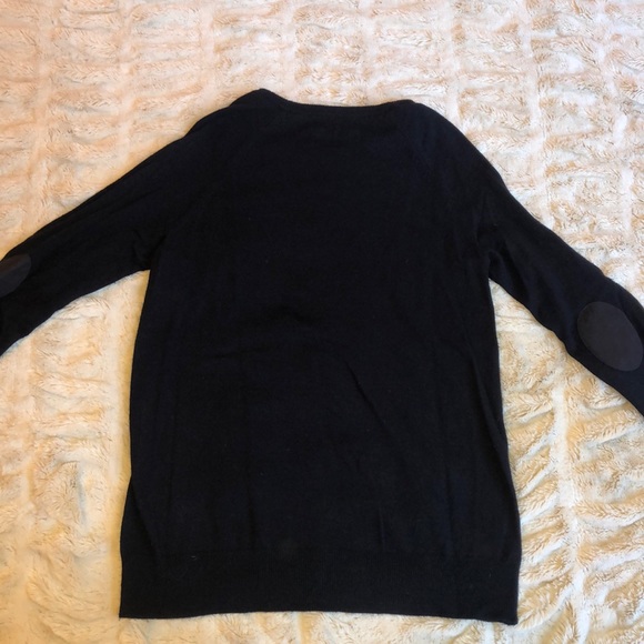 J. Crew Wool Navy and Green Striped Sweater - Picture 3 of 5